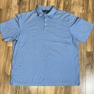 Ralph Lauren Light Blue Geometric Polo Shirt Sz XL